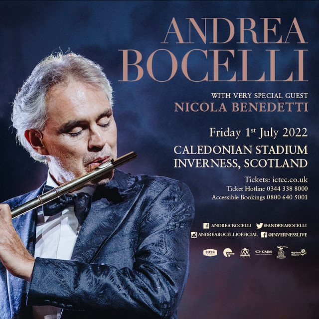 Andrea Bocelli The World Tour Live at Caledonian Stadium on Friday 1st ...