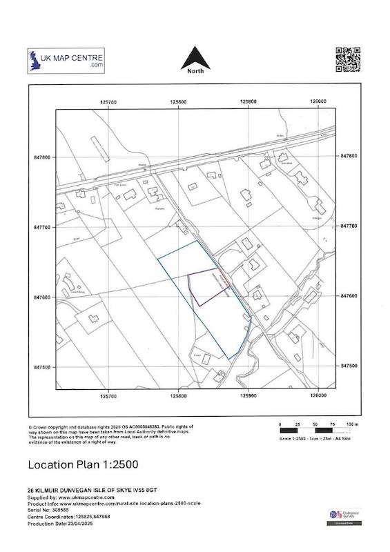 Open croft land at Kilmuir near Dunvegan on the Isle of Skye, showing flat grassland with distant views towards MacLeod’s Tables under a wide Highland sky.