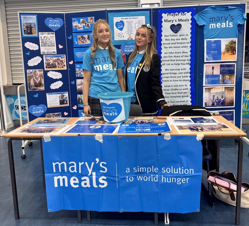 Pupils at St Andrew’s and St Bride’s High School in East Kilbride supporting Mary's Meals