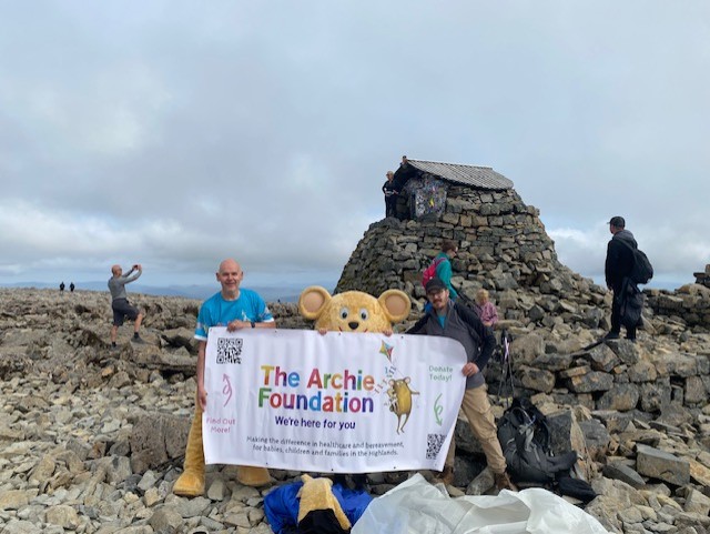 Neil & Archie Bear at the top of Ben Nevis